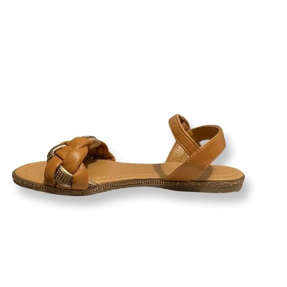 Via Rosa  Caramel Woven Flat Sandals - Picture 3 of 4